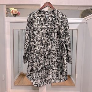 Black and White Patterned Blouse